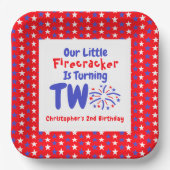Little Firecracker 2. Geburtstag Pappteller (Vorderseite)