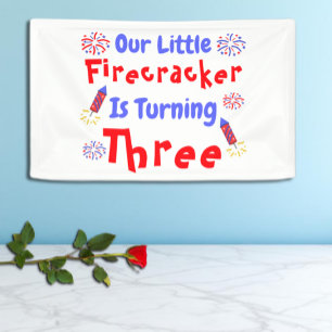 Little Firecracker 3. Geburtstag Banner