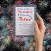 Little Firecracker 3. Geburtstag Einladung
