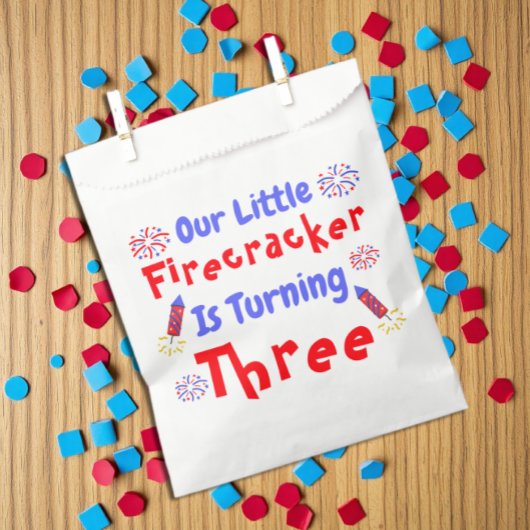 Little Firecracker 3. Geburtstag Geschenktütchen