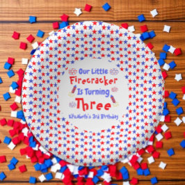 Little Firecracker 3. Geburtstag Pappteller