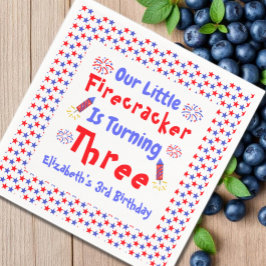 Little Firecracker 3. Geburtstag Serviette