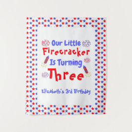 Little Firecracker 3. Geburtstag Wandteppich