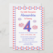 Little Firecracker 4. Geburtstag Einladung (Vorderseite)