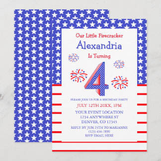 Little Firecracker 4. Geburtstag Einladung