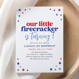 Little Firecracker 4. Juli 1. Geburtstag Einladung