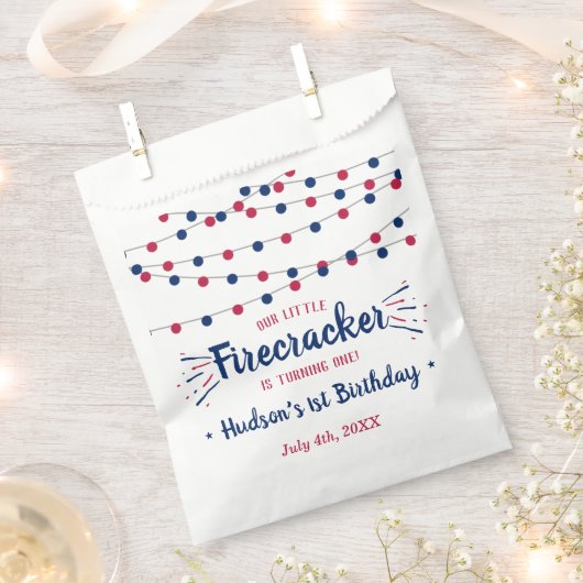 Little Firecracker 4. Juli 1. Geburtstag Geschenktütchen (Ausgeschnitten)