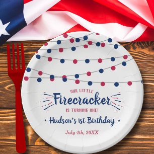 Little Firecracker 4. Juli 1. Geburtstag Pappteller
