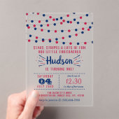 Little Firecracker 4. Juli 1. Geburtstag Party Acryleinladungen (Insitu (Handheld))