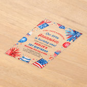 Little Firecracker 4. Juli 1. Geburtstag Party Acryleinladungen (Ablage )