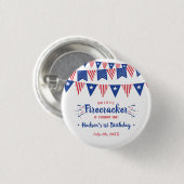 Little Firecracker 4. Juli 1. Geburtstag Party Button (Vorne & Hinten)