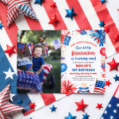 Little Firecracker 4. Juli 1. Geburtstag Party Einladung