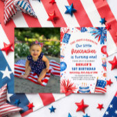 Little Firecracker 4. Juli 1. Geburtstag Party Einladung