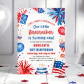 Little Firecracker 4. Juli 1. Geburtstag Party Einladung