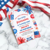 Little Firecracker 4. Juli 1. Geburtstag Party Einladung