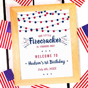 Little Firecracker 4. Juli 1. Geburtstag Poster