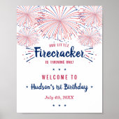 Little Firecracker 4. Juli 1. Geburtstag Poster (Vorne)