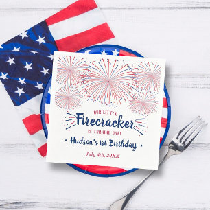 Little Firecracker 4. Juli 1. Geburtstag Serviette