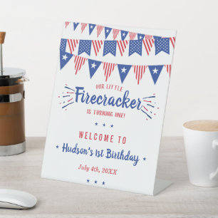 Little Firecracker 4. Juli 1. Geburtstag Sockelschild