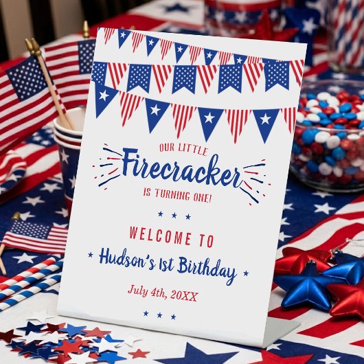 Little Firecracker 4. Juli 1. Geburtstag Sockelschild