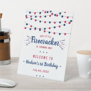 Little Firecracker 4. Juli 1. Geburtstag Sockelschild