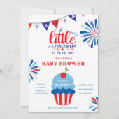 Little Firecracker 4. Juli Babydusche Einladung (Vorderseite)