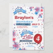 Little Firecracker 4. Juli Geburtstag Einladung (Vorderseite)