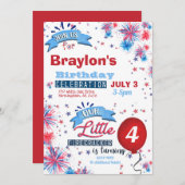 Little Firecracker 4. Juli Geburtstag Einladung (Vorne/Hinten)