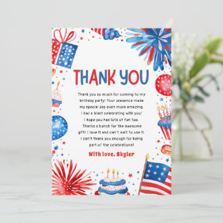Little Firecracker 4. Juli Geburtstag Vielen Dank Einladung