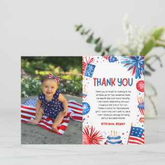 Little Firecracker 4. Juli Geburtstag Vielen Dank Einladung