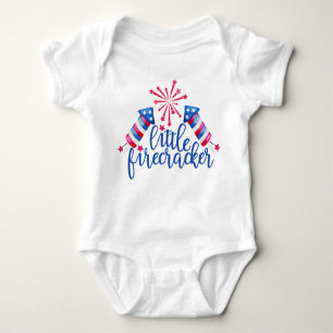 Little Firecracker 4. Juli Patriotic Baby Strampler