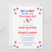 Little Firecracker American Gender Reveal Einladung (Vorderseite)