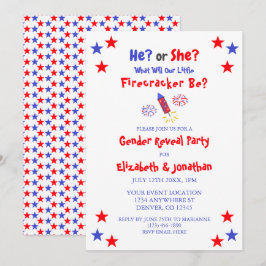 Little Firecracker American Gender Reveal Einladung