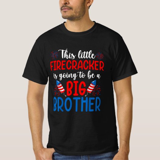 Little Firecracker Big Brother Pregnancy Reveal  T-Shirt (Vorderseite)