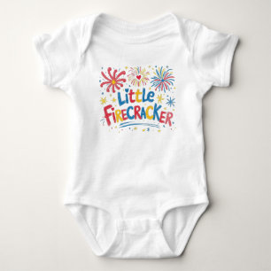 Little Firecracker Crayon Style Fireworks Baby Strampler