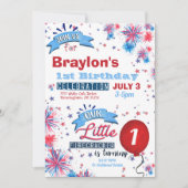 Little Firecracker Einladung zum 1. Geburtstag (Vorderseite)