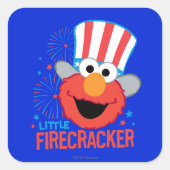 Little Firecracker Elmo Quadratischer Aufkleber (Vorderseite)