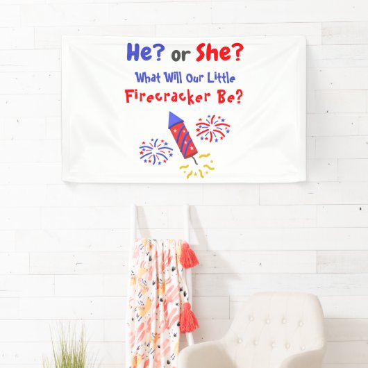 Little Firecracker Gender Reveal Banner (Insitu)