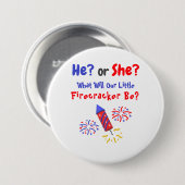 Little Firecracker Gender Reveal Button (Vorne & Hinten)