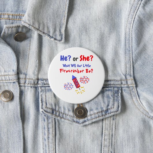 Little Firecracker Gender Reveal Button (Beispiel)