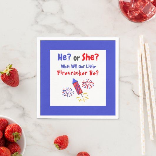 Little Firecracker Gender Reveal Napkins Serviette (Beispiel)