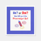 Little Firecracker Gender Reveal Napkins Serviette (Vorderseite)