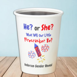 Little Firecracker Gender Reveal Pappbecher