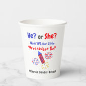 Little Firecracker Gender Reveal Pappbecher (Vorderseite)