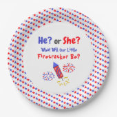 Little Firecracker Gender Reveal Pappteller (Vorderseite)