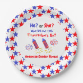 Little Firecracker Gender Reveal Pappteller (Vorderseite)