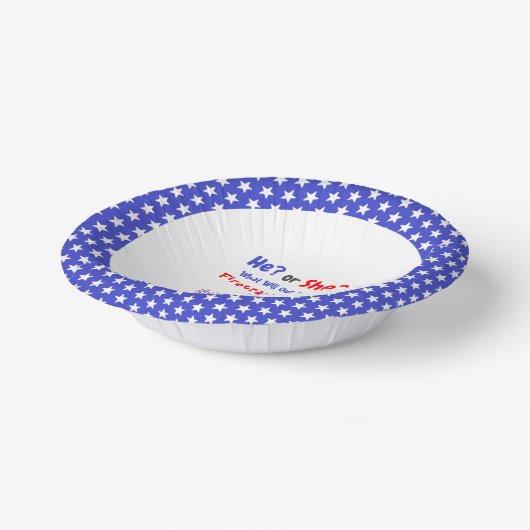 Little Firecracker Gender Reveal Pappteller (Gewinkelt)