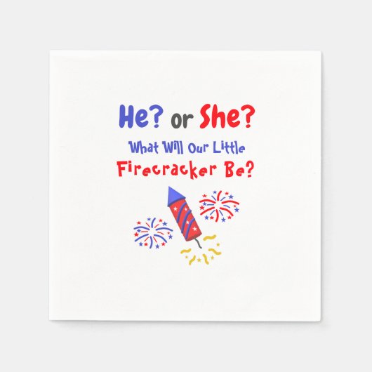 Little Firecracker Gender Reveal Serviette (Vorderseite)