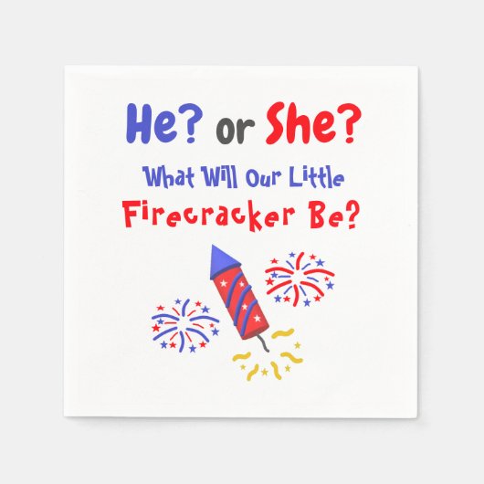 Little Firecracker Gender Reveal Serviette (Vorderseite)