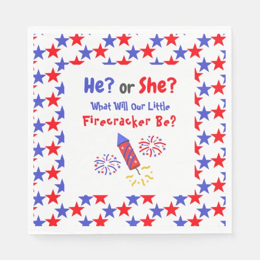 Little Firecracker Gender Reveal Serviette (Vorderseite)